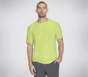 Green Skechers Go Dri All Day Men's T-Shirt | AMBF-51683