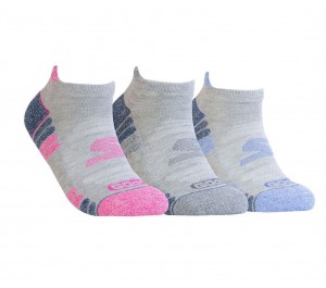 Grey Skechers 3 Pack Godri Heathered Performance Women's Socks | OBVK-31056