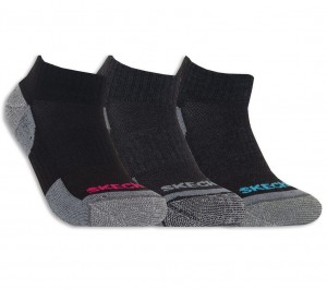 Grey Skechers 3 Pack Half Terry Quarter Work Women's Socks | UEOM-83651