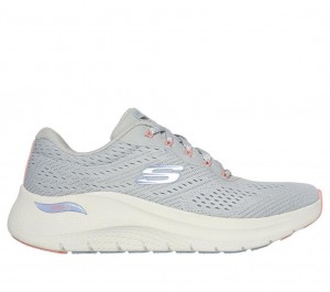 Grey Skechers Arch Fit 2.0 - Big League Women's Sneakers | IUCE-05173