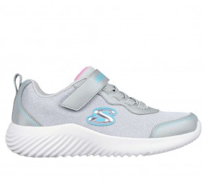 Grey Skechers Bounder - Girly Groove Girls' Sneakers | DETR-59140