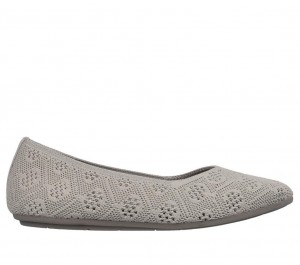 Grey Skechers Cleo 2.0 - Knitty Witty Women's Flats | BXCF-13829