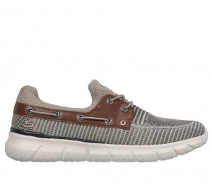 Grey Skechers Del Retto - Clean Slate Men's Boat Shoes | FRZD-17963