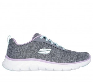 Grey Skechers Flex Appeal 5.0 - Modern Times Women's Sneakers | SIQH-98371