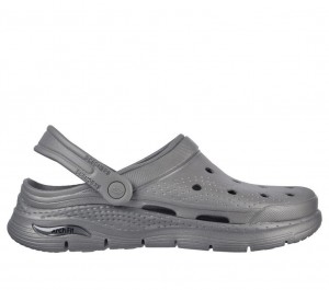 Grey Skechers Foamies: Arch Fit - Valiant Men's Slip On | QLNB-06247