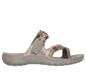 Grey Skechers Foamies: Reggae - Tartan Charm Women's Sandals | BDHZ-24063