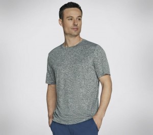 Grey Skechers Go Dri Charge Men's T-Shirt | RPNI-03417