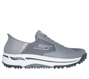 Grey Skechers Go Golf Arch Fit - Line Up Men's Slip On | NEUJ-51670