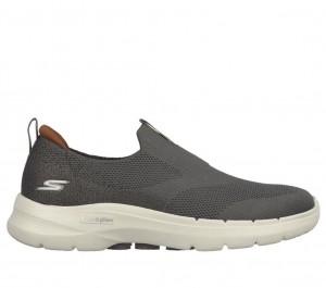 Grey Skechers Go Walk 6 Men's Slip On | TYOX-82051