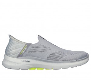 Grey Skechers Go Walk 6 - Easy On Men's Slip On | IBHR-15479