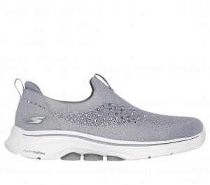 Grey Skechers Go Walk 7 - Blink Women's Sneakers | XONW-18947