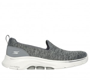 Grey Skechers Go Walk 7 - Meadow Women's Sneakers | RXBH-62708