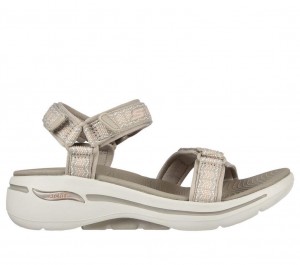 Grey Skechers Go Walk Arch Fit - Affinity Women's Sandals | LEMV-92158