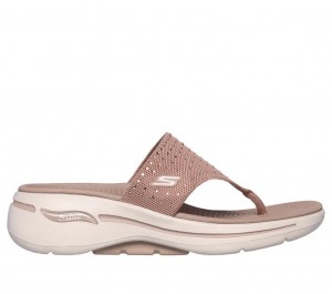 Grey Skechers Go Walk Arch Fit - Glam City Women's Sandals | JFES-18945