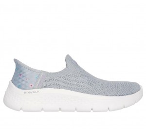 Grey Skechers Go Walk Flex - Sunset Rose Women's Slip On | HJKW-67508