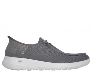 Grey Skechers Go Walk Max - Beach Casual Men's Slip On | NIAY-93876