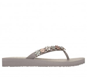 Grey Skechers Meditation - Daisy Crush Women's Sandals | GZDR-42108