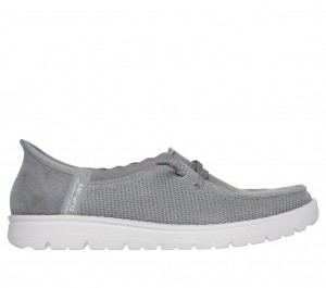 Grey Skechers Slip-ins Rf: Venice - Coastal Groove Women's Boat Shoes | EAGW-71652