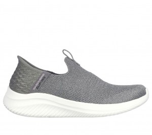 Grey Skechers Slip-ins: Ultra Flex 3.0 - Smooth Step Women's Sneakers | HDSM-20914