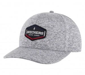 Grey Skechers Space Dye Logo Men's Hats | ZNVQ-15893