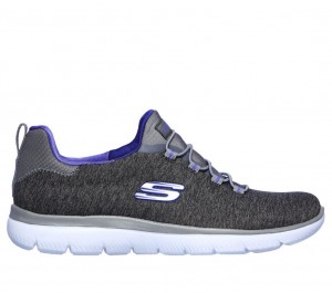 Grey Skechers Summits - Quick Getaway Women's Sneakers | AYBR-15964