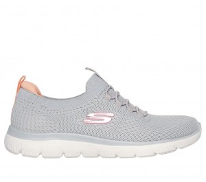 Grey Skechers Summits - Top Player Women's Sneakers | IPSR-80217