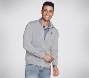 Grey Skechers The Hoodless Hoodie Go Walk Everywhere Men's Jackets | PLSJ-50396