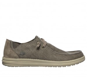 Khaki Skechers Melson - Raymon Men's Boat Shoes | RXAB-50724