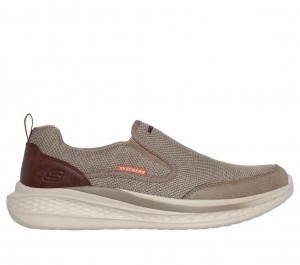 Khaki Skechers Relaxed Fit: Slade - Lucan Men's Slip On | GWJC-84235