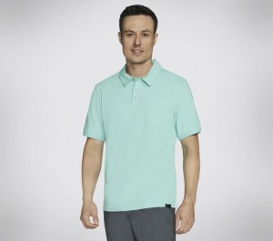 Mint Skechers Skech-breeze Slub Men's Polo Shirt | JKUD-93785