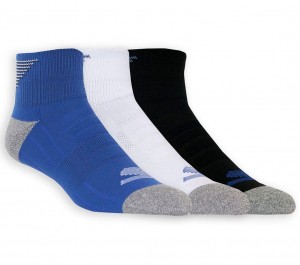 Multicolor Skechers 3 Pack Quarter Crew Athletic Men's Socks | YPIZ-83761