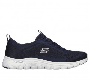 Navy Skechers Arch Fit Vista - Gleaming Women's Slip On | PATV-56819