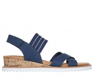 Navy Skechers Bobs Desert Kiss - Shore Enough Women's Sandals | MNJP-49372