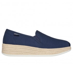 Navy Skechers Bobs Urban Highlites Women's Slip On | OCXA-90468