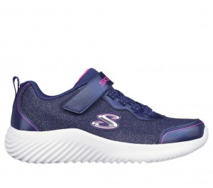 Navy Skechers Bounder - Girly Groove Girls' Sneakers | NXHP-21785