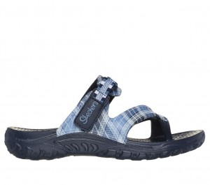 Navy Skechers Foamies: Reggae - Tartan Charm Women's Sandals | JYMR-19357