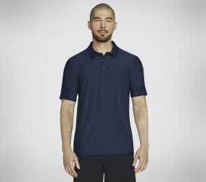 Navy Skechers Go Dri All Day Men's Polo Shirt | OCKU-91073