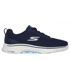 Navy Skechers Go Walk 7 - Clear Path Women's Sneakers | XBKH-20571