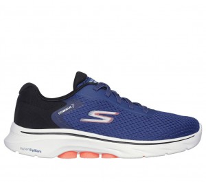 Navy Skechers Go Walk 7 - The Construct Men's Sneakers | XSKH-51029