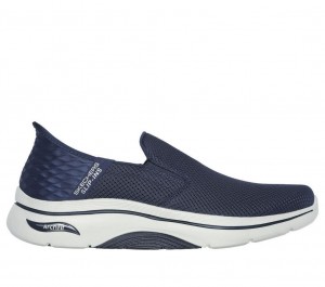 Navy Skechers Go Walk Af 2.0 - Hands Free 2 Men's Slip On | GYFL-90165