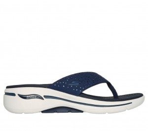 Navy Skechers Go Walk Arch Fit - Dazzle Women's Sandals | ZJND-31968