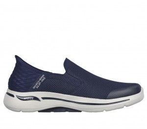 Navy Skechers Go Walk Arch Fit - Hands Free Men's Slip On | PNJC-04695