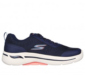 Navy Skechers Go Walk Arch Fit - Uptown Summer Women's Sneakers | LHEG-46753