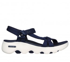 Navy Skechers Go Walk Massage Fit - Transcend Women's Sandals | ROEP-29103