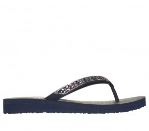 Navy Skechers Meditation - Butterfly Garden Women's Sandals | GULC-53920