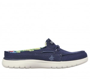 Navy Skechers On The Go Flex - Saltwater Women's Boat Shoes | FYAH-64275