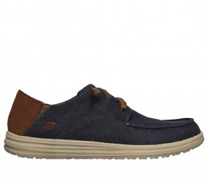 Navy Skechers Relaxed Fit: Melson - Planon Men's Boat Shoes | BYXM-23761