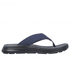 Navy Skechers Relaxed Fit: Sargo - Point Vista Men's Sandals | IDXF-15048