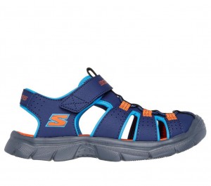 Navy Skechers Relix - Valdex Boys' Sandals | PKLD-95078