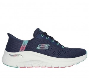 Navy Skechers Slip-ins: Arch Fit 2.0 - Easy Chic Women's Sneakers | GYRN-56729